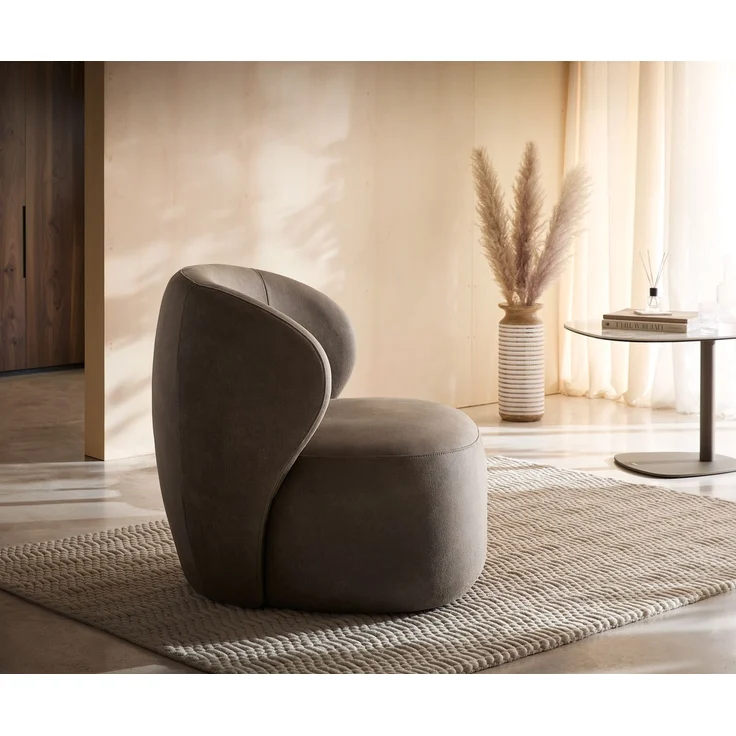 Loungesessel Pulo 80x80 cm Mikrofaser Taupe Vintage – Bild 4