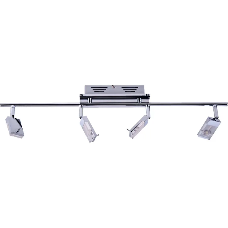 LED Deckenleuchte, chrom, Spots beweglich, L 67 cm