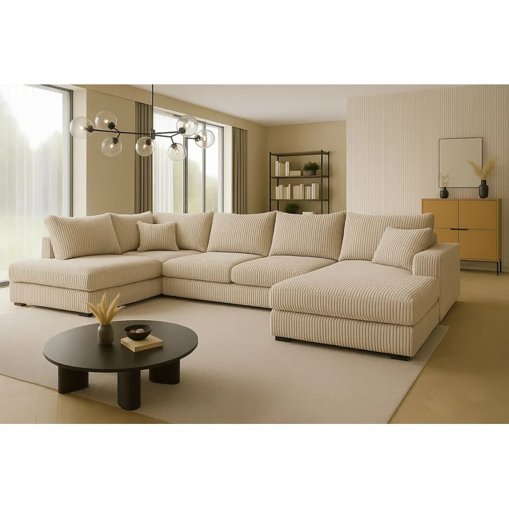 Ecksofa FABIO 328x182 cm mit Schlaffunktion, Bonellfederkern und Bettkasten – Bild 2
