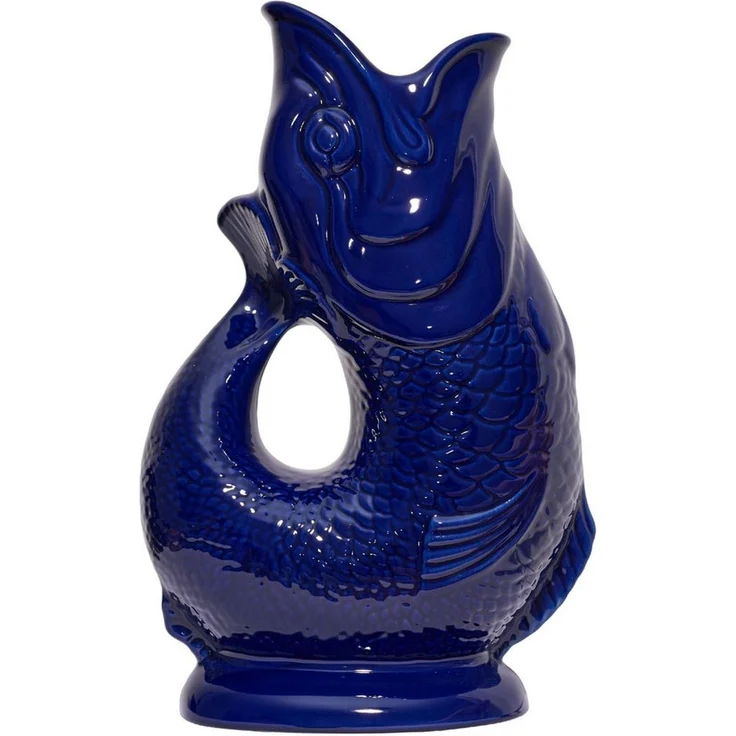 Gluckigluck Wasserkaraffe, (Original Gluggle Jug aus England), mit Gluckergeräusch, handgefertigt, ikonisches Fisch-Design, 1,2 L – Bild 1
