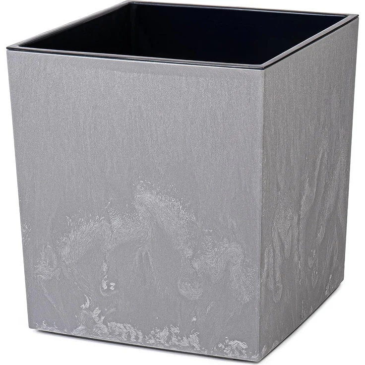 KONZEPT Pflanzkübel Blumenkübel mit Einsatz, XL 40x40x40 cm – UV-beständig & wetterfest, recyceltem Kunststoff, Beton-Optik für Garten, Balkon & Terrasse