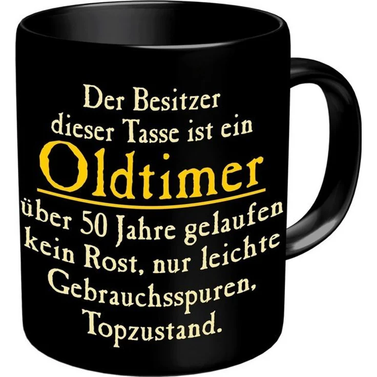 RAHMENLOS® Tasse zum 50. Geburtstag - Oldtimer über 50 Jahre gelaufen in Topzustand, Keramik, im Geschenkkarton – Bild 3