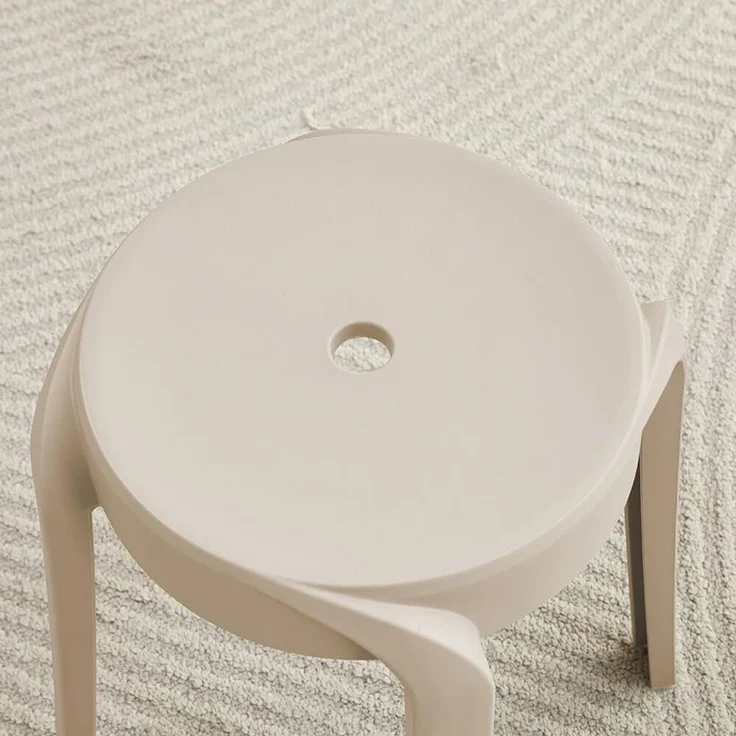 Home Deluxe Hocker NIVO - Beige, Polypropylen, 33 x45 x33 cm – Bild 5