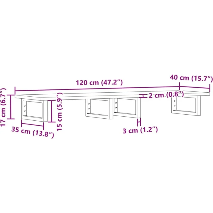 vidaXL Waschbeckenregal Wandmontage Stahl und Akazienholz 3302724 – Bild 11