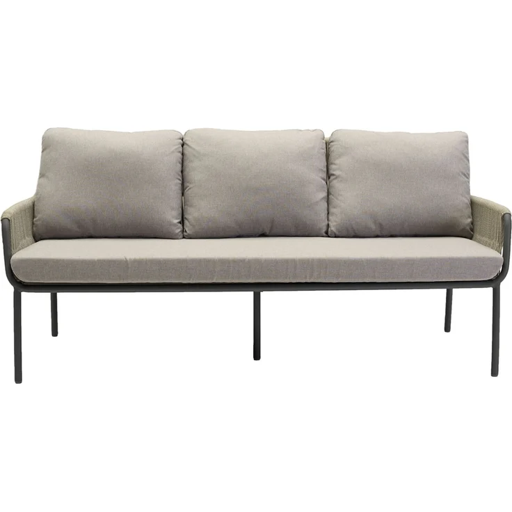 Loungesofa Concord 3-Sitzer Gartensofa mit Polster Relaxsofa Rope Taupe – Bild 3