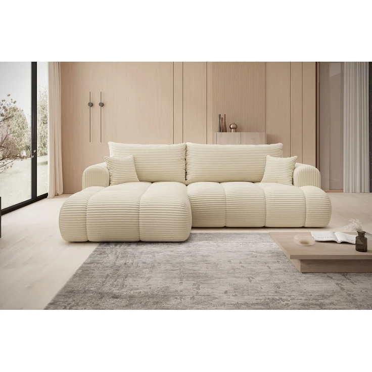 thematys Ecksofa TREVIO 260 x 165 cm, mit Schlaffunktion, mit Bettkasten, Champagner (Tilia 03), Ausrichtung links – Bild 3