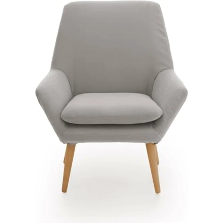 Talamo Italia - Annarita-Sessel, Design-Loungesessel, 100 % Made in Italy, Relaxsessel aus gepolstertem Stoff, 80 x 70 x 95 cm, Grau – Bild 5