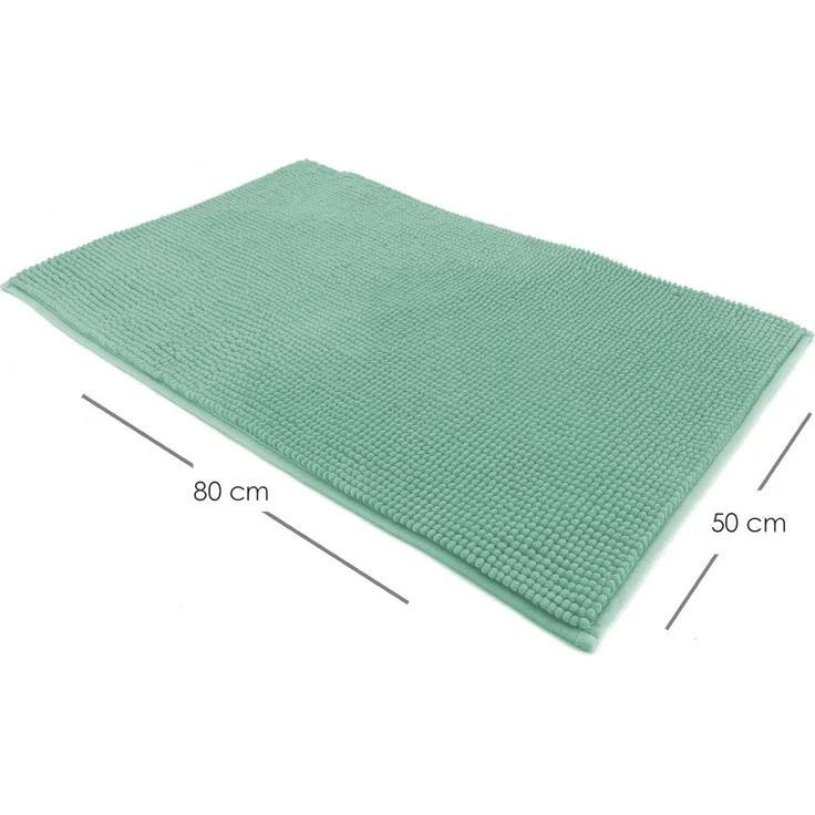heimtexland Badematte Badvorleger Chenille Badteppich Duschvorleger, rutschhemmend beschichtet, Fußbodenheizung geeignet, schnell trocknend, strapazierfähig, fußbodenheizungsgeeignet, rutschfest, saugstark, Polyester, rechteckig, 50x80 cm, Hochflor, su... – Bild 2