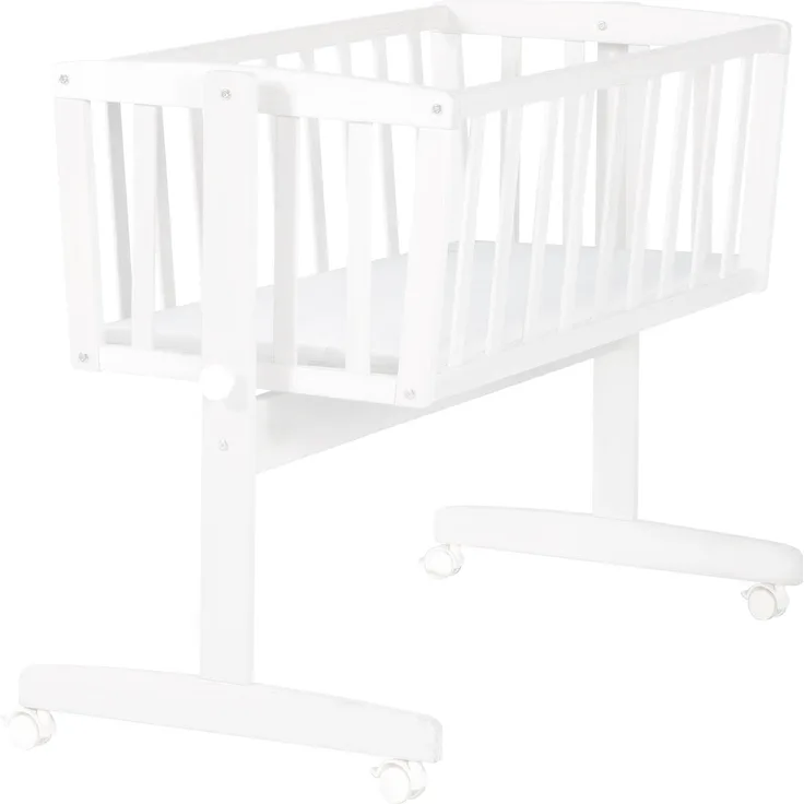roba Babywiege - inkl. Matratze 40 x 90 cm - Wiegefunktion mit Feststellknopf - Bremsrollensatz - Weiß