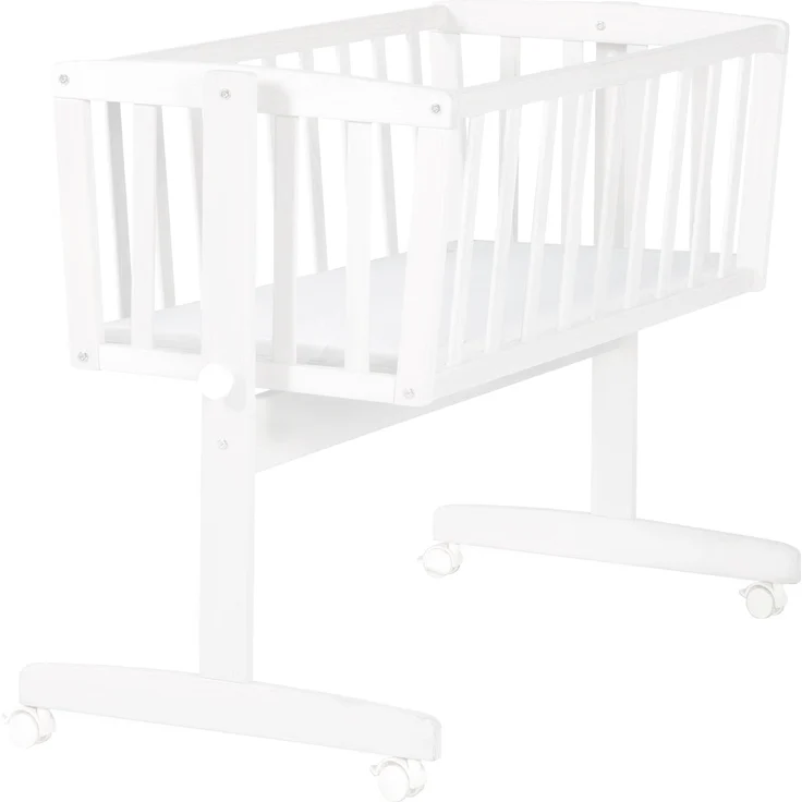 roba Babywiege - inkl. Matratze 40 x 90 cm - Wiegefunktion mit Feststellknopf - Bremsrollensatz - Weiß – Bild 1