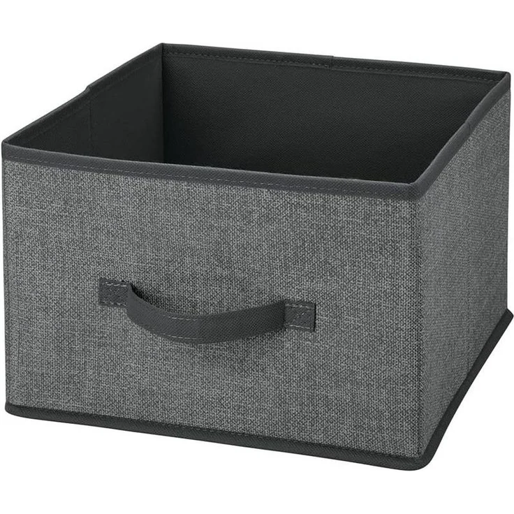 Aufbewahrungsbox Stoffbox 2er Set mit Griff Kunstfaser mDesign Grau / Schwarz – Bild 9