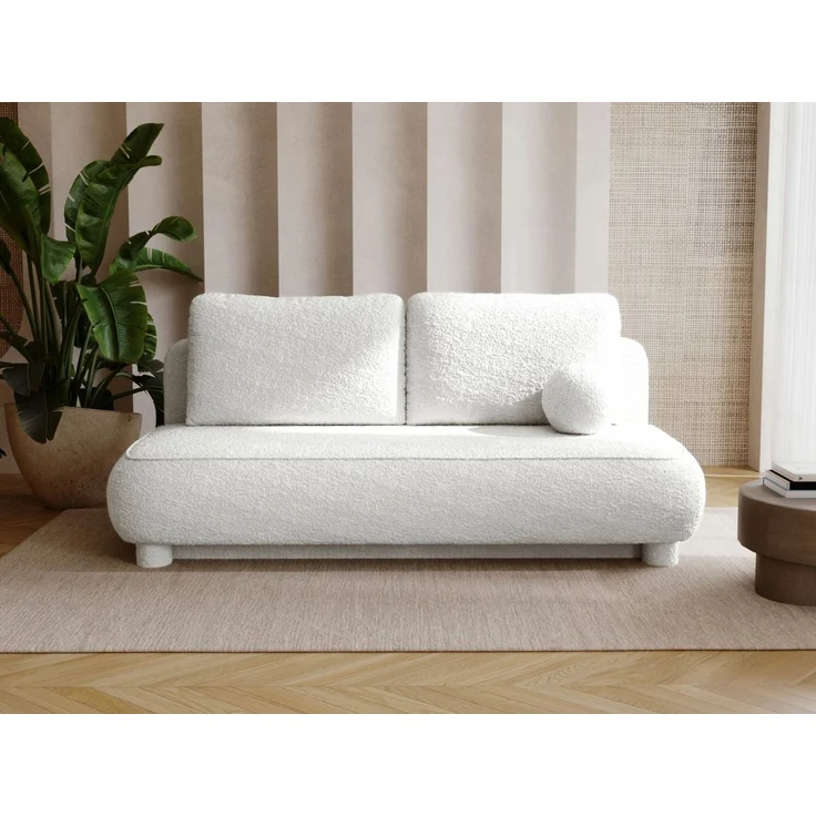 Compleo Schlafsofa Sofa ohne Armlehnen, moderne runde Form, Moderne Couch, Viele Farben zur Auswahl, Breite: 209 cm – Bild 5