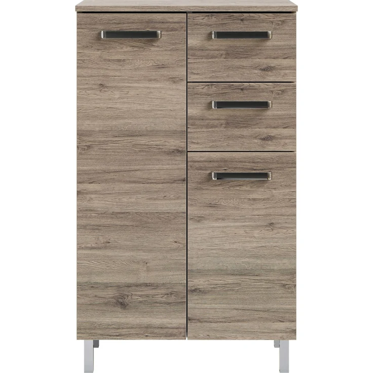 Pelipal Badmöbel-Set Quickset 313, Sanremo Eiche - Keramikwaschtisch, Waschtischunterschrank, Spiegelschrank, Unterschrank, Unterschrank – Bild 8