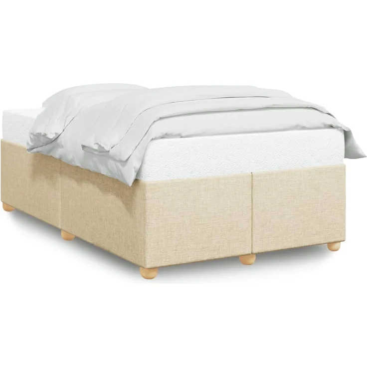 vidaXL Bettgestell ohne Matratze Creme 120x190 cm Stoff 3284720 – Bild 2