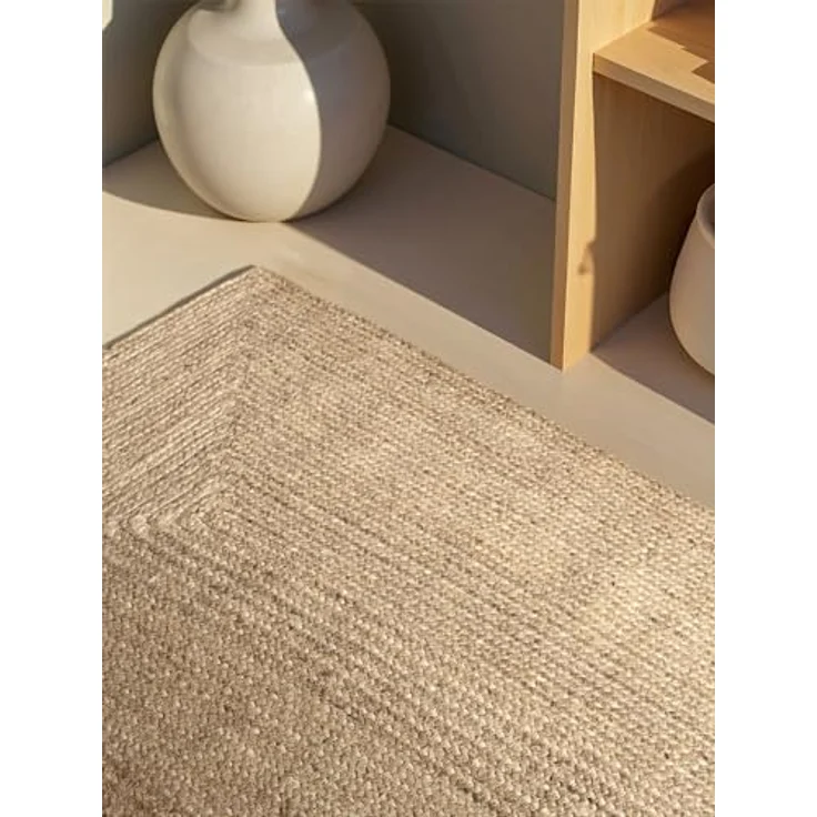 XXXL Juteteppich Sharmila, Creme, rechteckig 120x180 cm, Oeko-Tex® Standard 100, pflegeleicht und beidseitig verwendbar, für Fußbodenheizung geeignet – Bild 5