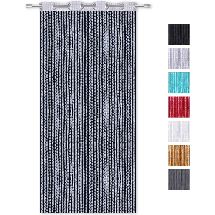 Fadenvorhang Lurex-Optik Fadengardine Türvorhang mit Ösen, trendige Dekoration in vielen verschiedenen Ausführungen erhältlich (140x250 cm / silber - silber metallic) – Bild 5