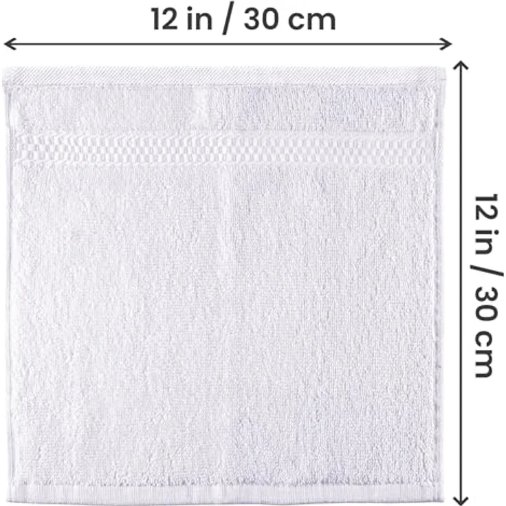 Utopia Towels - 12er Pack Seiftücher mit Aufhängeschlaufen 30x30 cm, aus 100% Baumwolle weiche und saugfähige Waschlappen für die Gesichtsreinigung (Weiß) – Bild 3