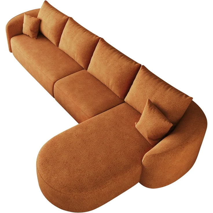 Ecksofa 336x168x85 cm in Orange aus Schneidler-Stoff – L-Form mit hochelastischer Schaumstoffpolsterung – Bild 8