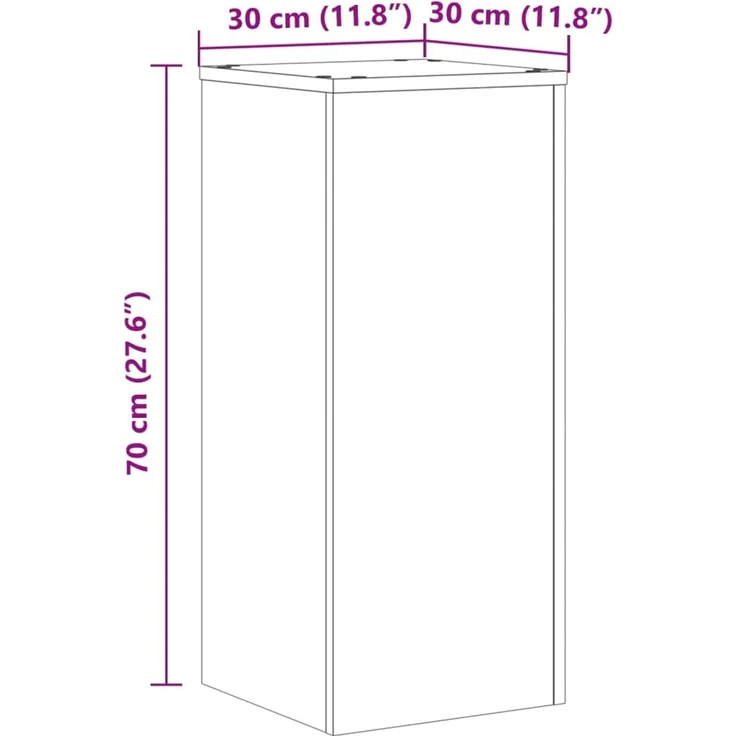 vidaXL Pflanzenständer 2 Stk. Schwarz 30x30x70 cm Holzwerkstoff 852925 – Bild 9
