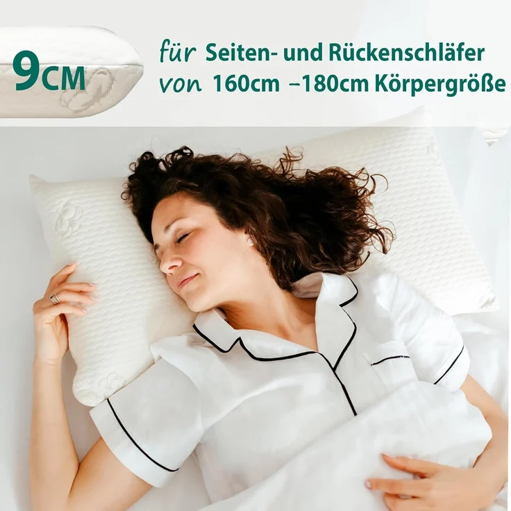 KNERST Nackenstützkissen Memory Foam Kissen, Füllung: 100% CosyPUR Gelschaum, Kopfkissen für ultimativen Komfort in jeder Schlafposition – Bild 2