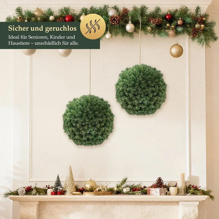 SALCAR DIY Weihnachtskugel 40 cm, Grüne PVC Kugel zum Hängen für Weihnachtsdekoration – Perfekt für Eingangsbereich, Esszimmer und Garten – Bild 2