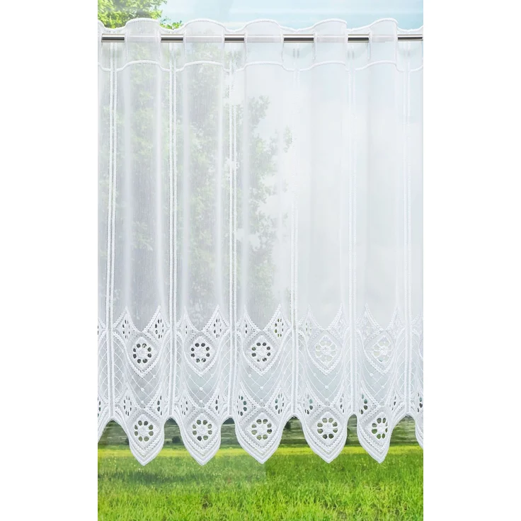 Lysel Scheibengardine Rautendesign (Bx H) 88cm * 45cm weiß/reinweiß – Bild 4