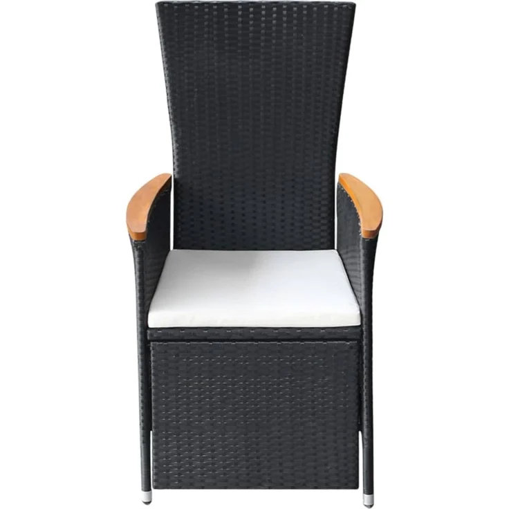 Garten-Liegestühle 2 Stk. Sonnenliege mit Auflagen Poly Rattan Schwarz – Bild 5