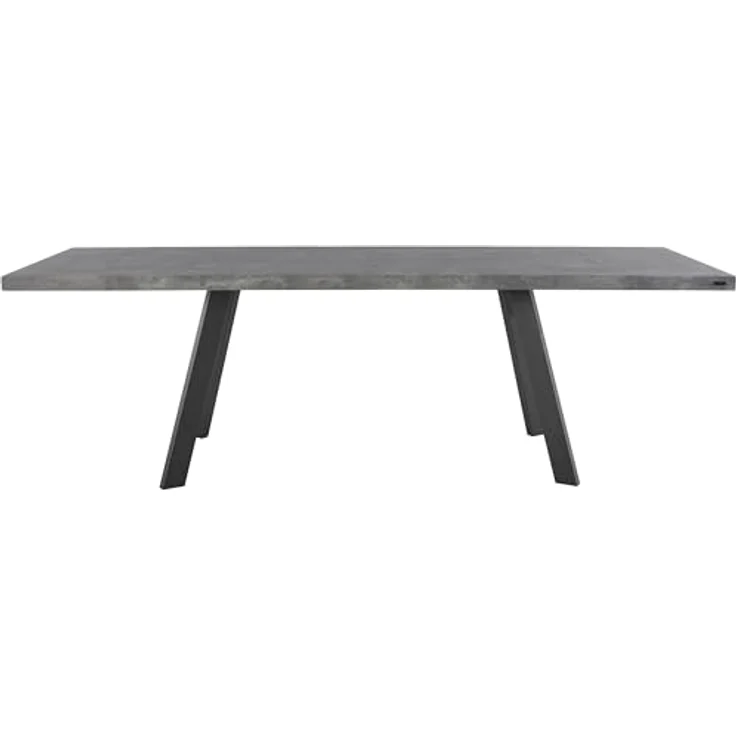 Lauge Esstisch Betonoptik/Schwarz, 160 x 90 x 76 cm, moderner Esstisch mit Metallbeinen, rechteckiger Esszimmertisch im Industrial Design für Küche und Esszimmer – Bild 3
