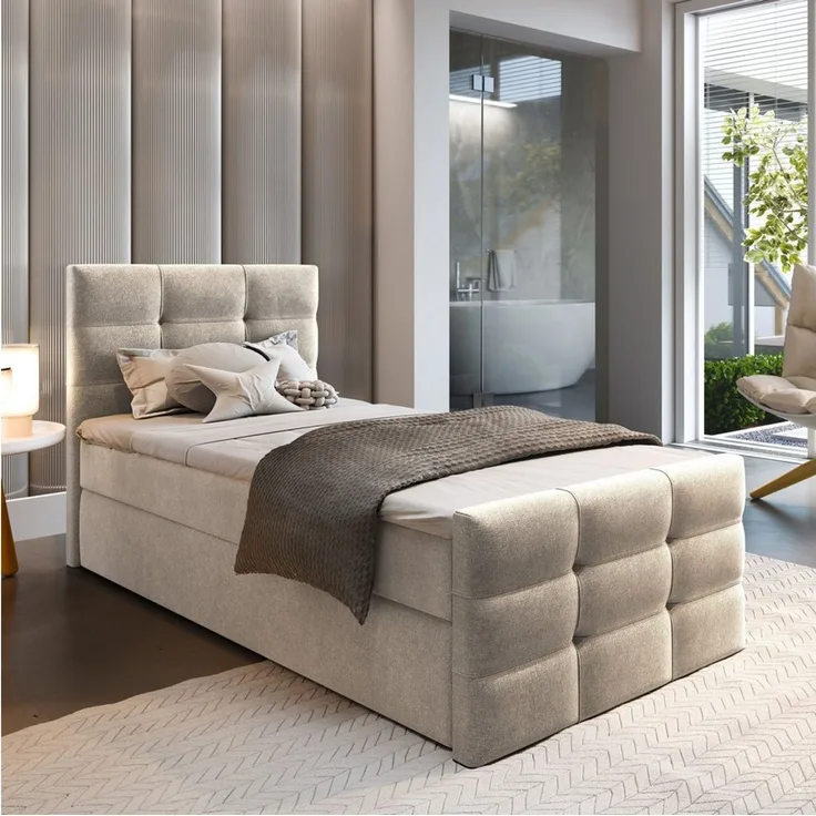 Masseno Boxbett AMON 100x200 cm mit Bonell Matratze und Topper
