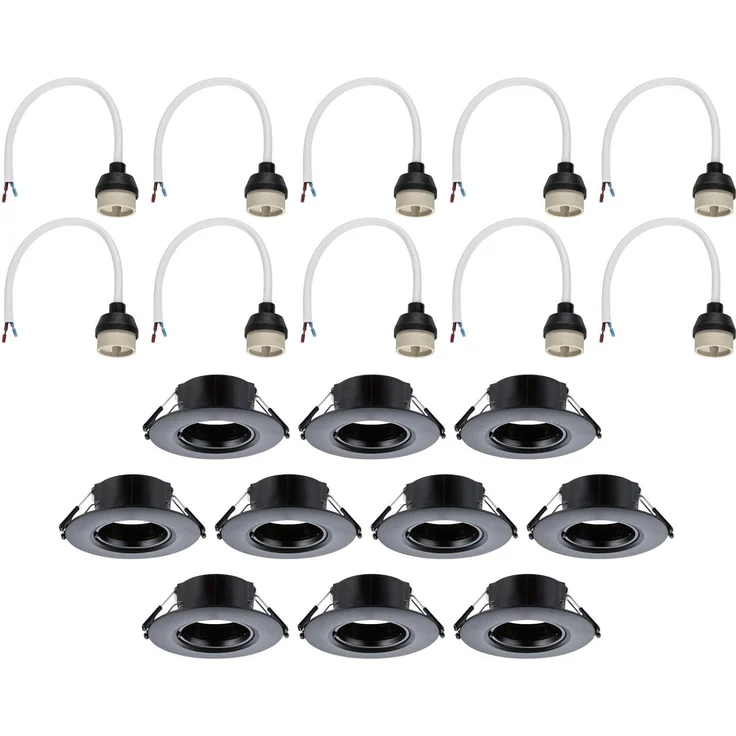 Paulmann 92120 Einbauleuchte rund 90mm 10er-Set Schwarz starr – Bild 6