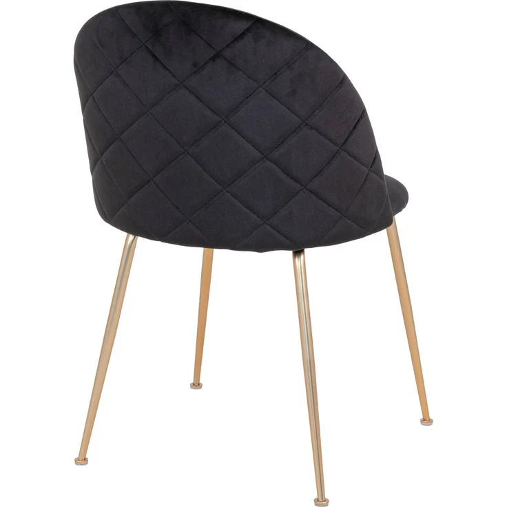 House Nordic Esszimmerstuhl aus Samt, schwarz mit Beinen in Messingoptik, HN1207 - 2er set – Bild 4