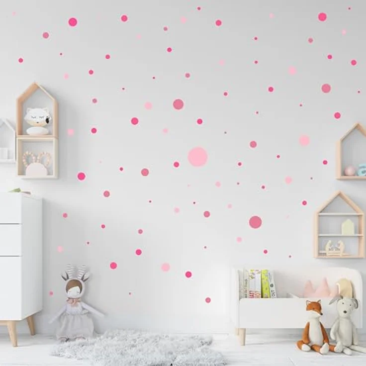 PUNALU Wandtattoo Kreis Set 176 Stück Wandtattoo Babyzimmer Kinderzimmer Kreisaufkleber, selbstklebend, rückstandslos abziehbar – Bild 3
