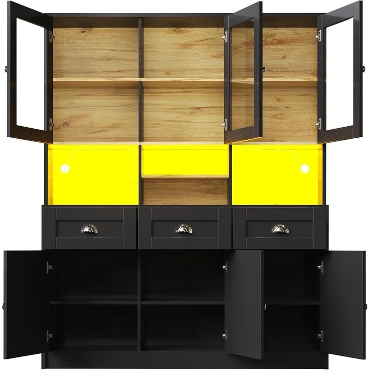 Küchenschrank Hochschrank Vitrinenschrank – Bild 8
