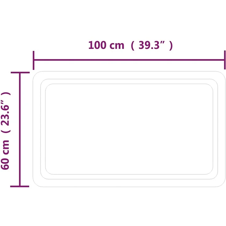 LED-Badspiegel, Wandspiegel 100x60 cm – Bild 5