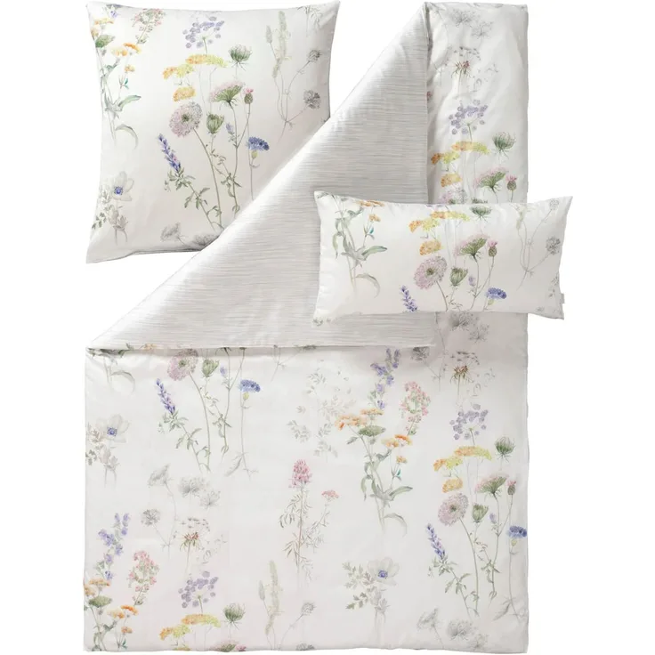 Estella Satin de Luxe Bettwäsche DD 135x200 Primavera Wiesenblumen Wende 1061-985