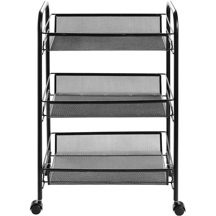 Home Collective Küchenregal Rollwagen mit 3 Ebenen, Platzsparend, 3-stöckiger Schrank auf Rollen, geräumige Regale im modularen Design, 27,5x45x63,5 cm, Schmal, schwarz – Bild 4