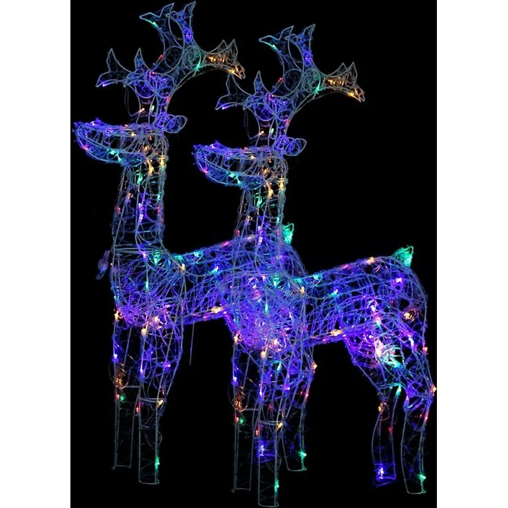 vidaXL Rentiere Weihnachtsdekoration 2 Stk. 60x16x100 cm Acryl 3154339
