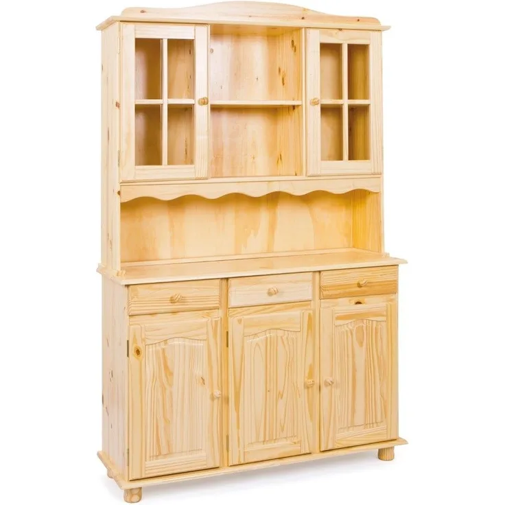 Buffet Vitrine TOSCANA Kiefer Massivholz Küchenbuffet natur lackiert