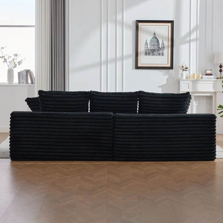 ZUBALIYA Schlafsofa 98x87 cm, mit Stauraum, mit Treppe, mit Leiter, mit Cordbezug, mit Schaumstoffpolsterung, Schwarz - Rot – Bild 13