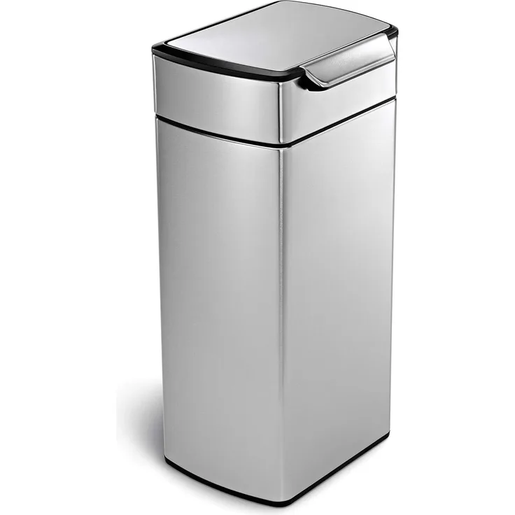 simplehuman 30 Liter, rechteckiger touch-bar Abfalleimer, gebürsteter Stahl, 10 Jahre