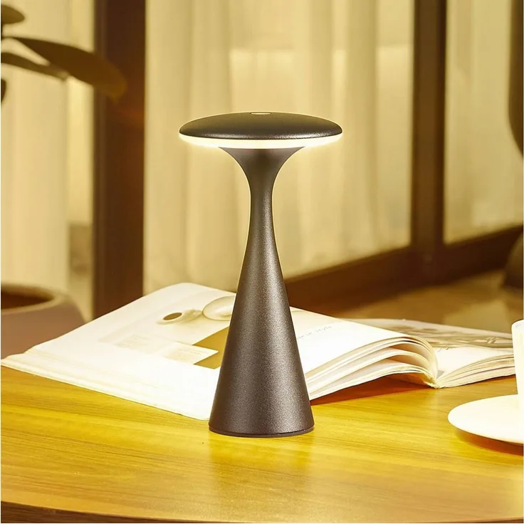 Lindby Tischleuchte Evelen, LED, Kunststoff Schwarz warmweiß IP54, LED 1,5 W gesamt, warmweiß