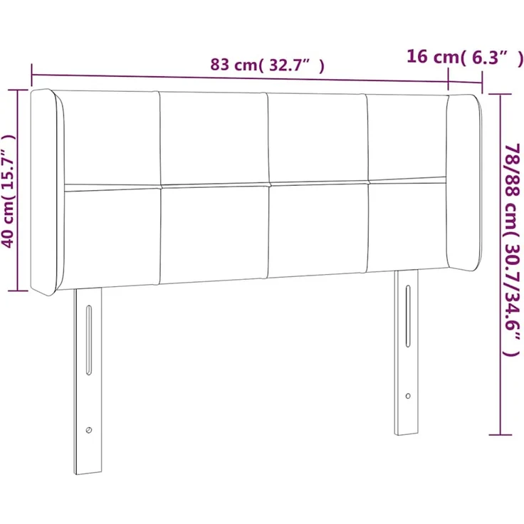 vidaXL Kopfteil mit Ohren Dunkelbraun 83x16x78/88 cm Stoff Braun (Art-Nr 3118745) – Bild 9