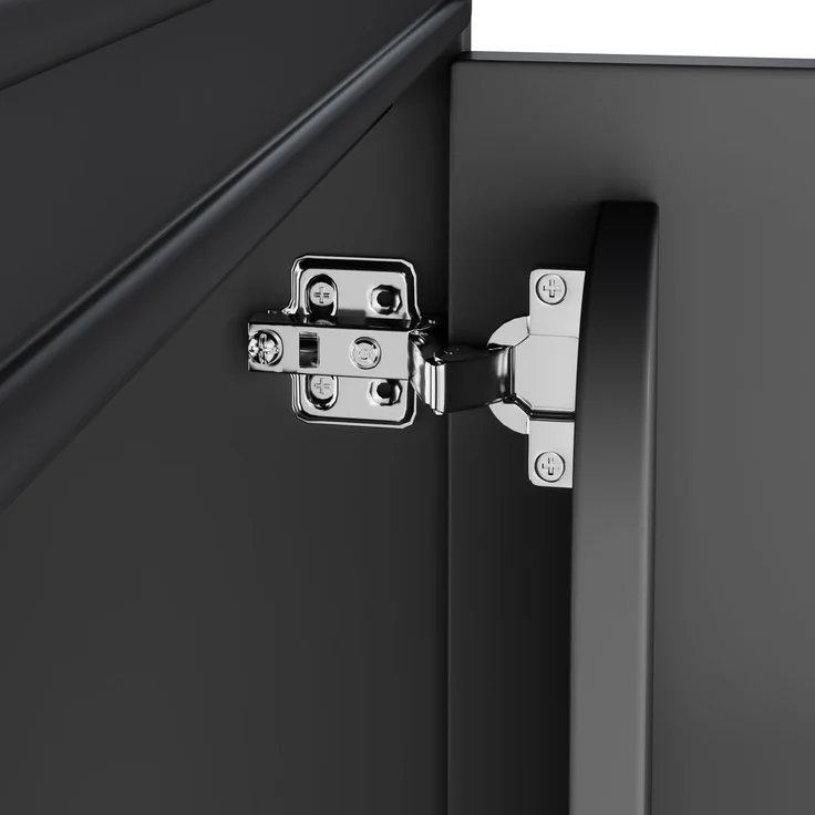 Waschtischunterschrank 61 x 47 x 87 cm mit Keramikbecken, Schubladen und Tür, Schwarz – Bild 9