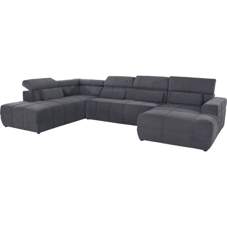 DOMO collection Wohnlandschaft Brandon viele Bezugsarten, auch in Cord und Leder, incl. Nierenkissen, mit Kopfteilverstellung, wahlweise Sitztiefenverstellung, U-Form – Bild 2