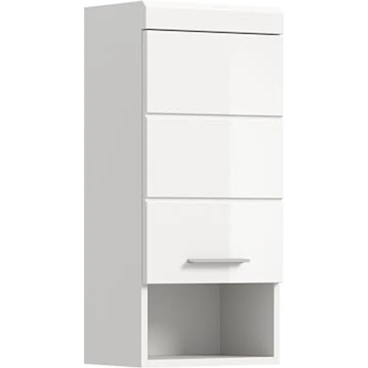 Xonox Scout Hängeschrank (B/H/T: 37x79x24 cm) in weiß Nachbildung und weiß Hochglanz tiefzieh – Bild 2