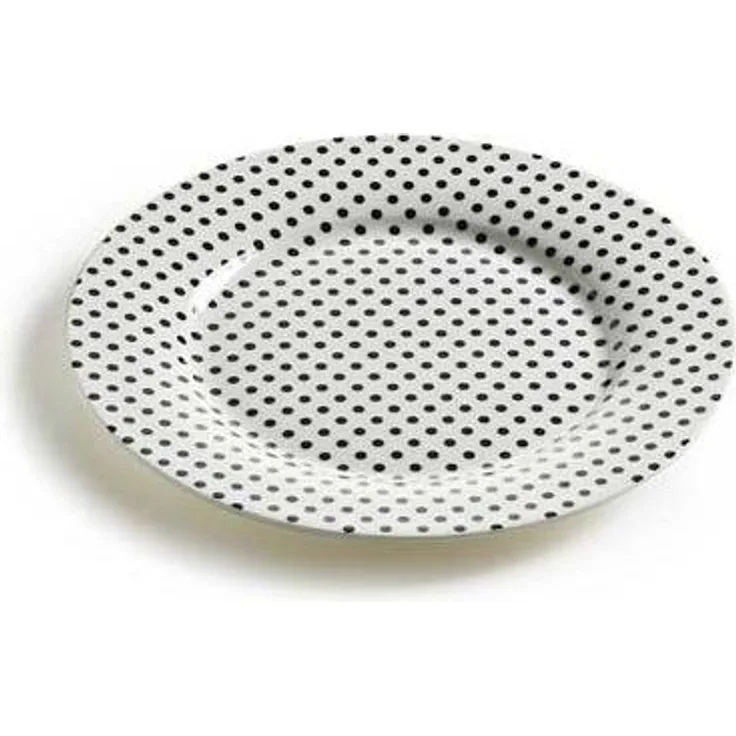 Teller Ø 19,5 cm ART DECO - Gepunktet - aus Bone China Porzellan