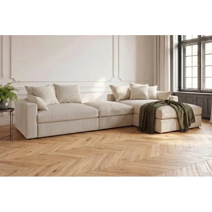 OTTO home Ecksofa Cosy Lounge U-Form, Breite 351 cm, Mega-Sofa mit Cordstoff bezogen, mit Federkern & 5 Zierkissen – Bild 1