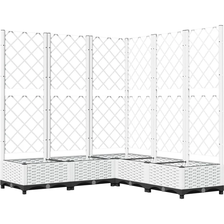 vidaXL Pflanzkübel mit Rankgitter Weiß 120x120x121,5 cm PP 153287 – Bild 2