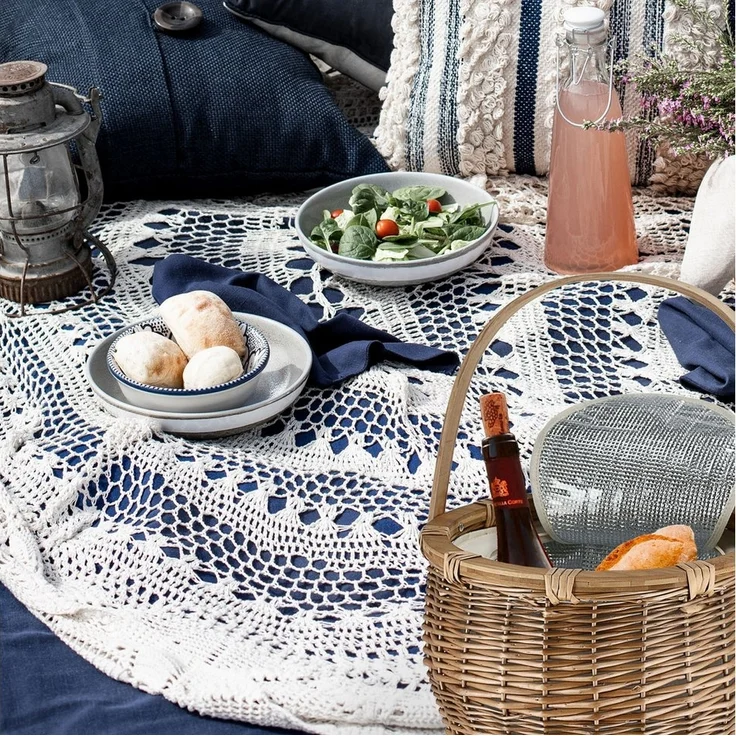 CEPEWA Picknickkorb großer Flechtkorb mit Kühlfach und Tischfunktion – Bild 2