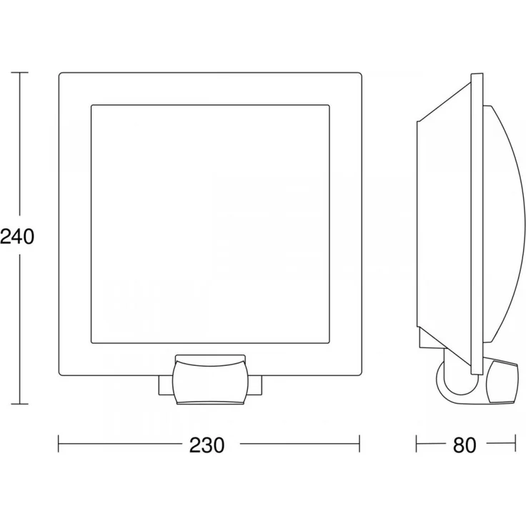 Steinel Außenwandleuchte L 20 S edelstahl, mit 180° Bewegungsmelder, E27-Fassung, IP44, schlagfest – Bild 3